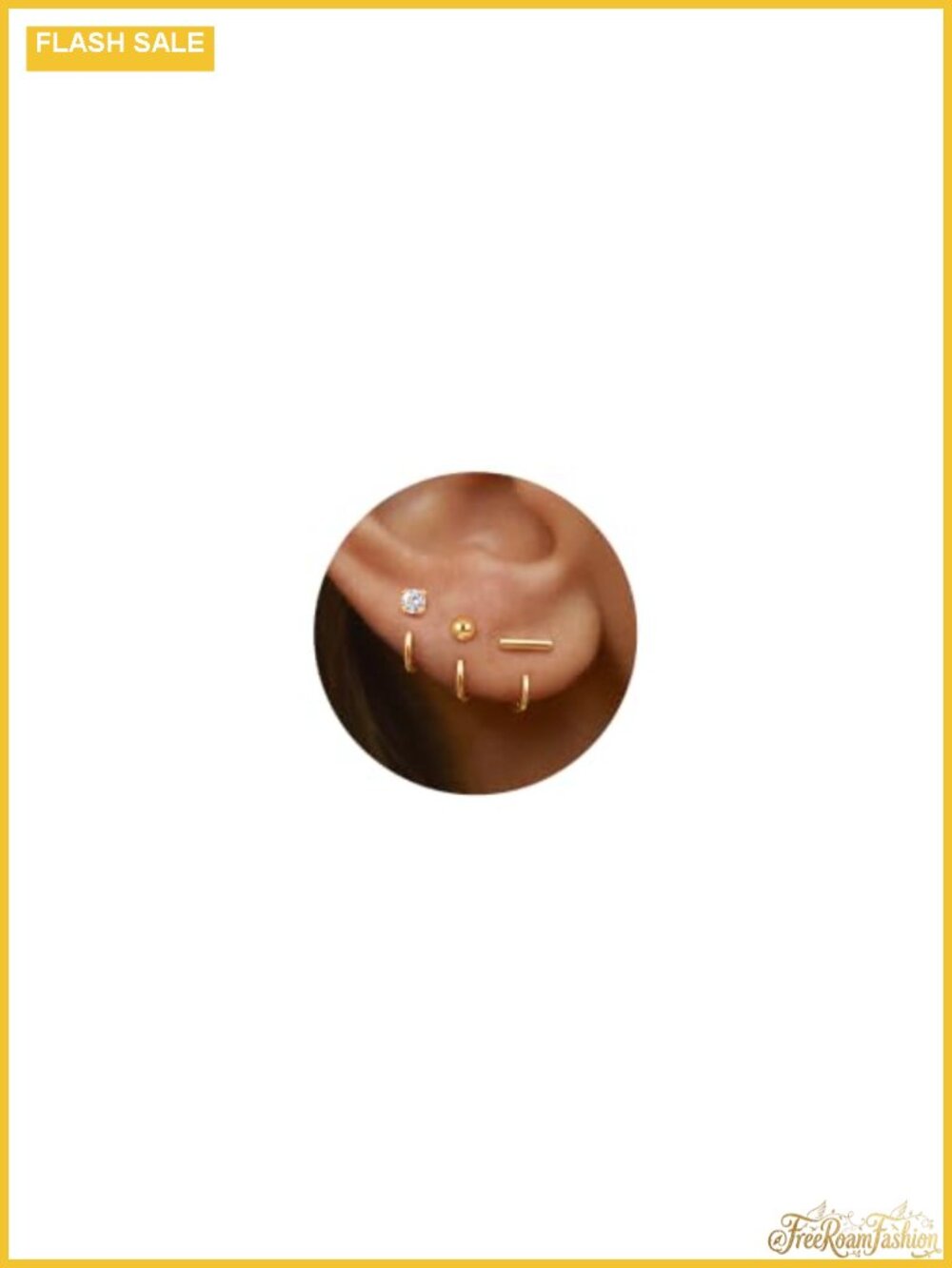 Backless Half Hoop Earrings for Women Sets, 14k Gold Plated